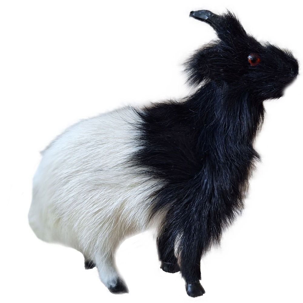 Ziege schwarz-weiß stehend - 12cm lang