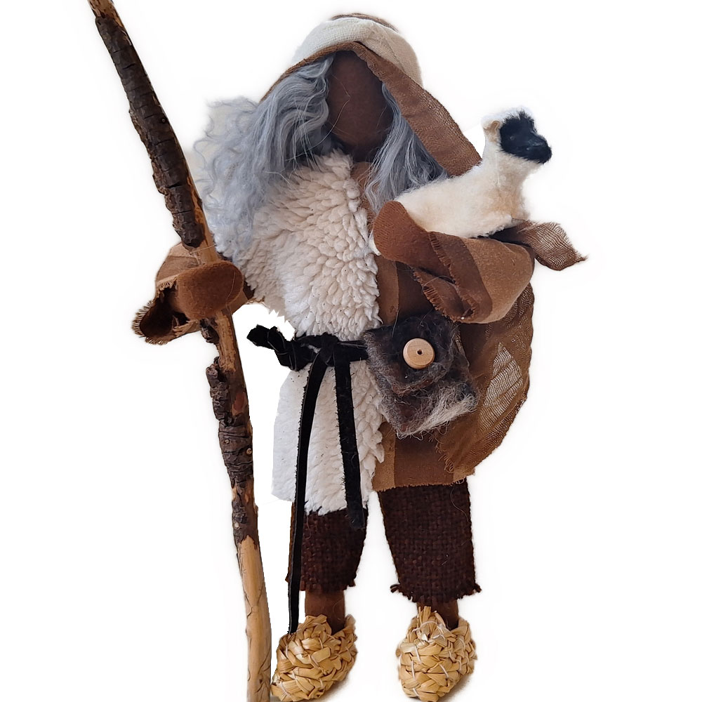 Alter Hirte mit Lamm