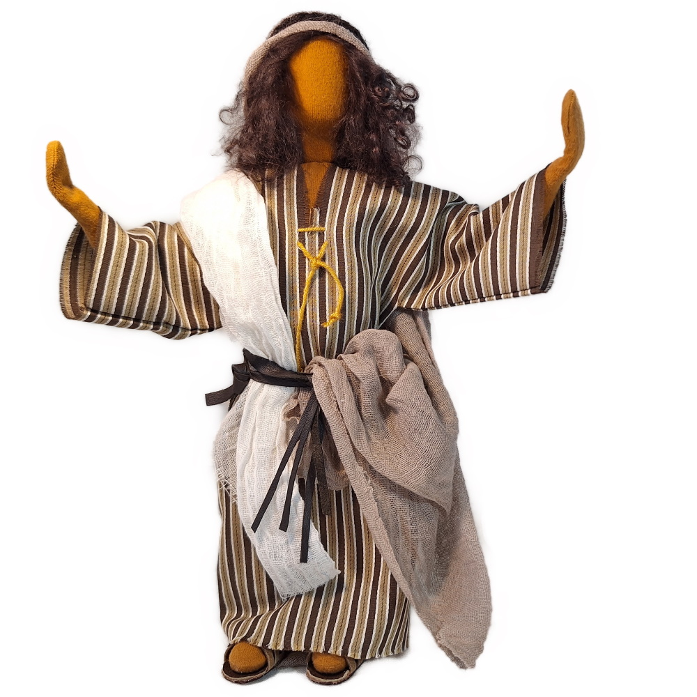 Jesus im gestreiften Kleid